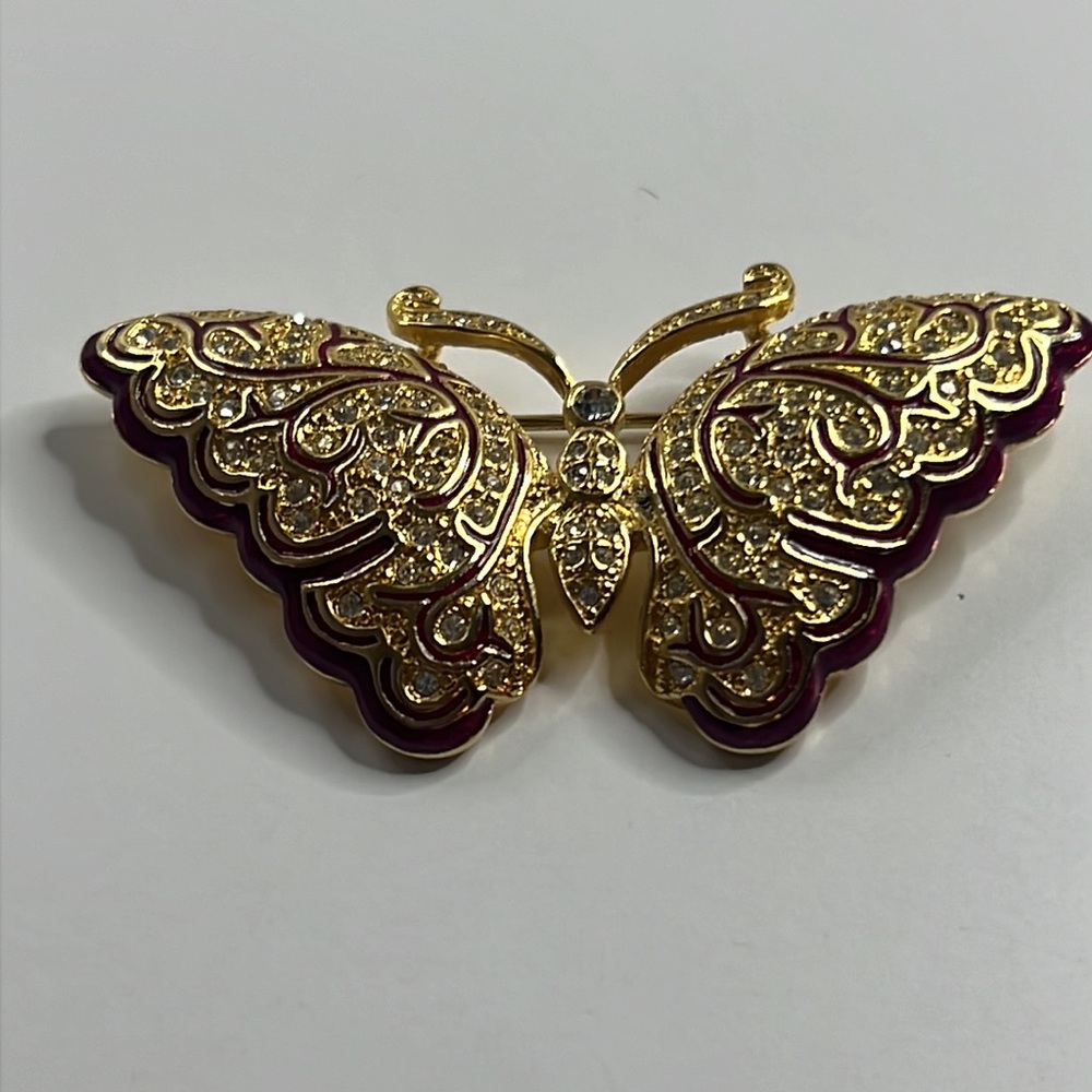 Napier Faux Stone Butterfly Brooch/Pin